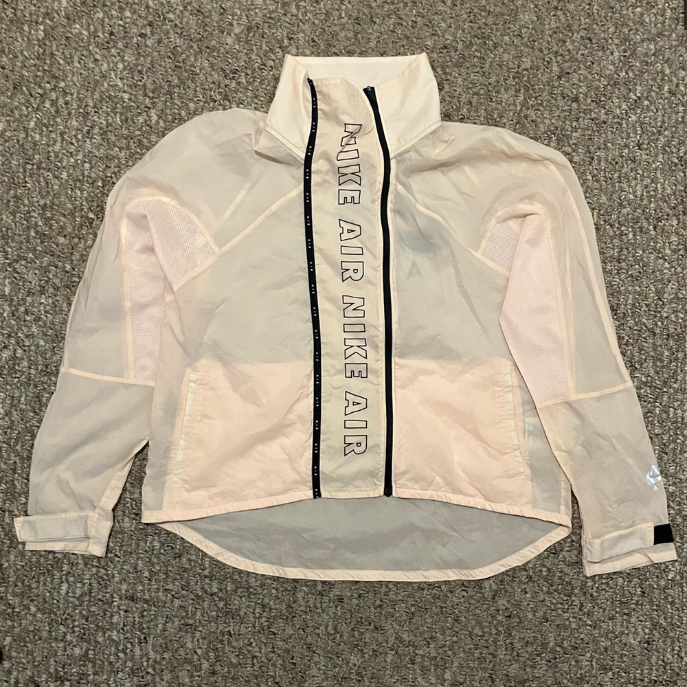 Nike Air Women's Blush Pink Water Repellent Running Jacket Womens Large Full-Zip